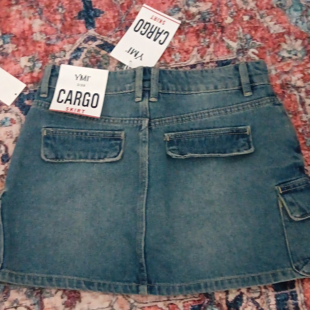 YMI Denim Cargo Mini Skirt NWTs - Picture 5 of 6